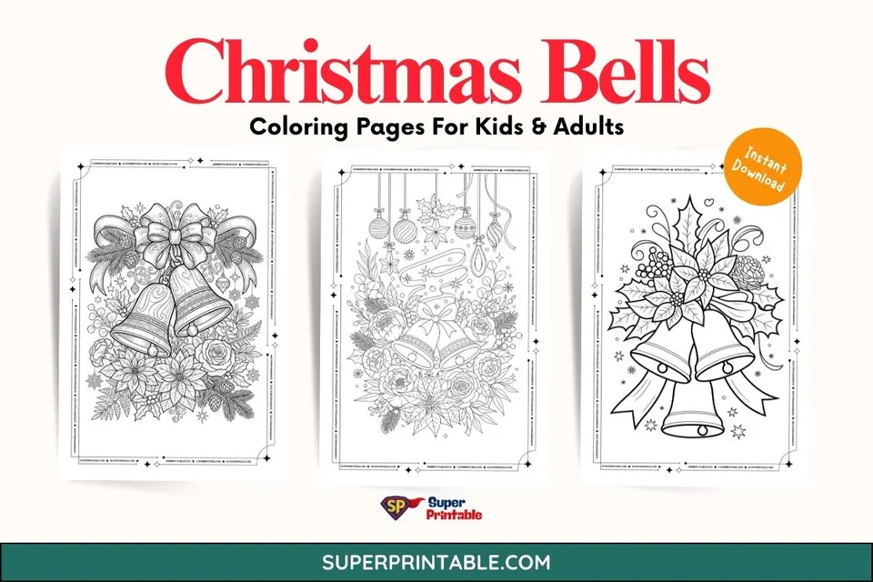 20 Christmas Bells Coloring Pages For Kids & Adults Feature Image