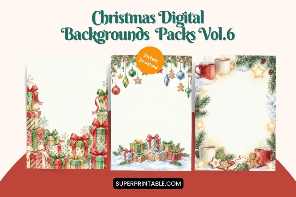 20+ Christmas Digital Backgrounds Packs Vol.6 Feature Image