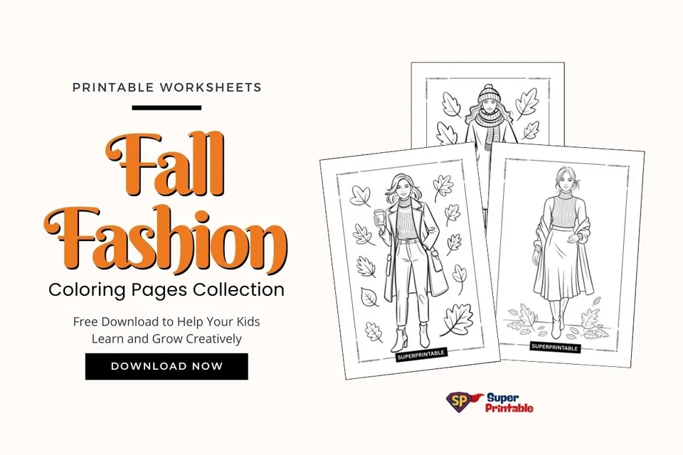 20 Fall Fashion Coloring Pages Feature Image