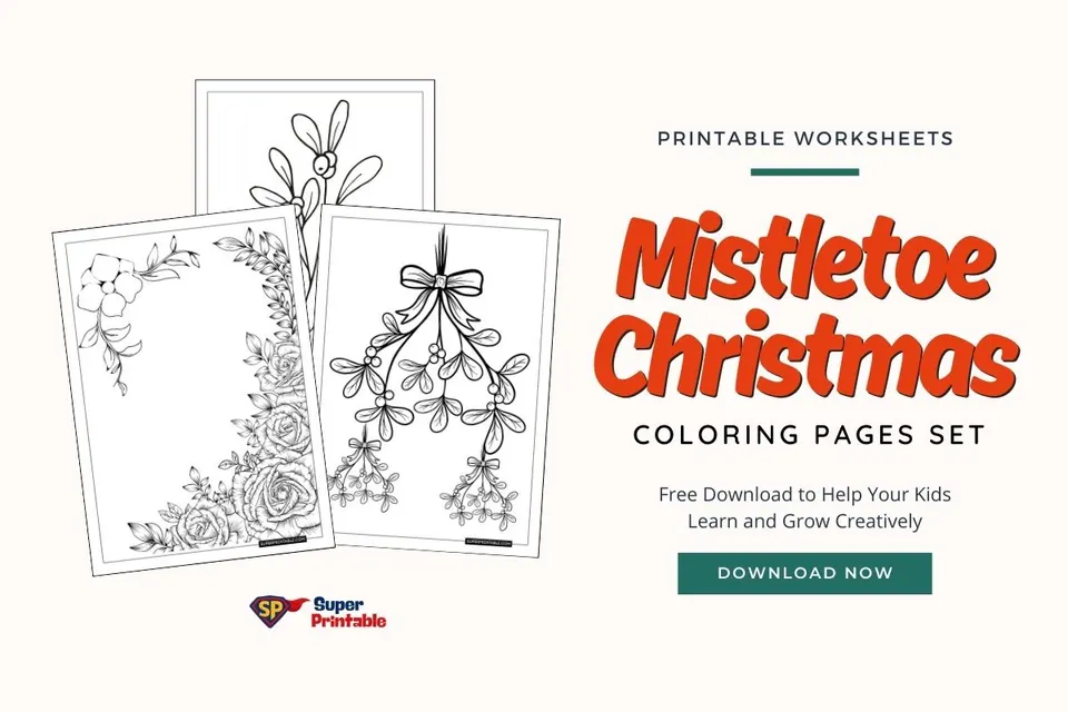 20 Mistletoe Christmas Coloring Pages Feature Image