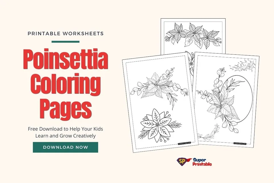 20 Poinsettia Coloring Pages Feature Image