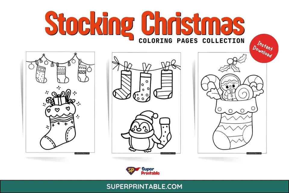 20 Stocking Christmas Coloring Pages