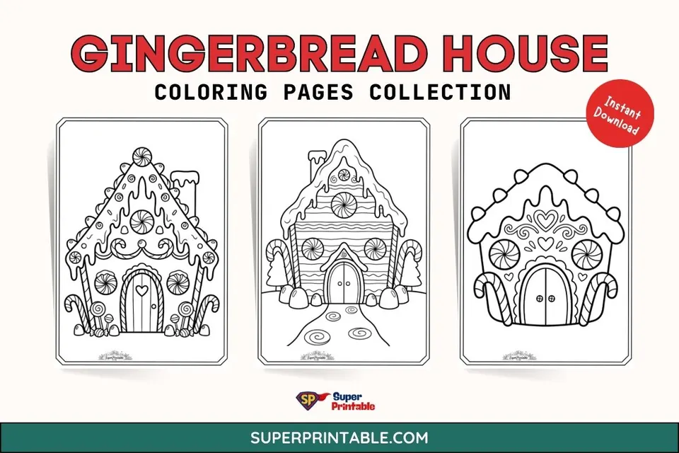 45+ Christmas Gingerbread House Coloring Pages