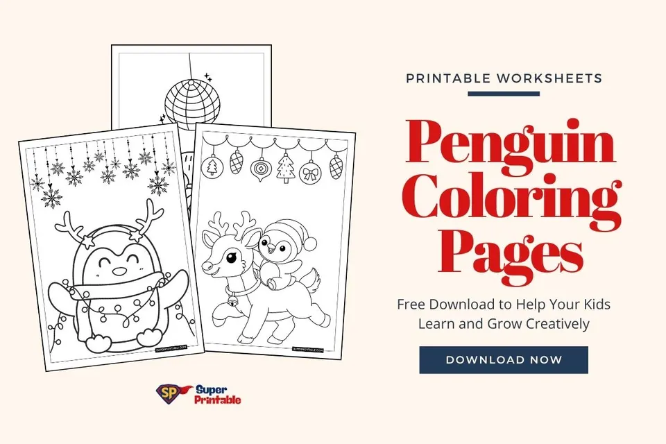30 Penguin Coloring Pages Feature Image