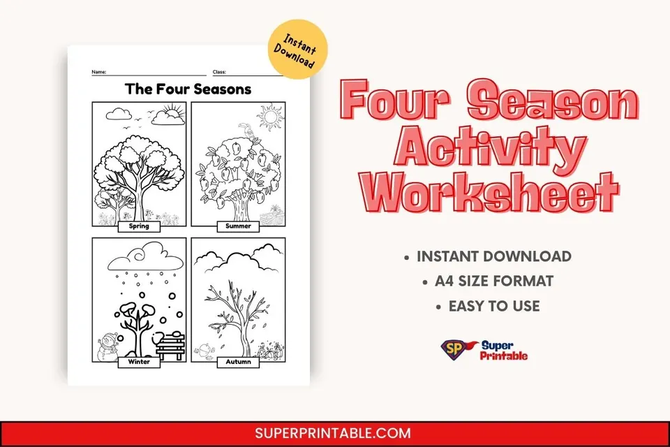 Four Season Activity Worksheet Feature Image