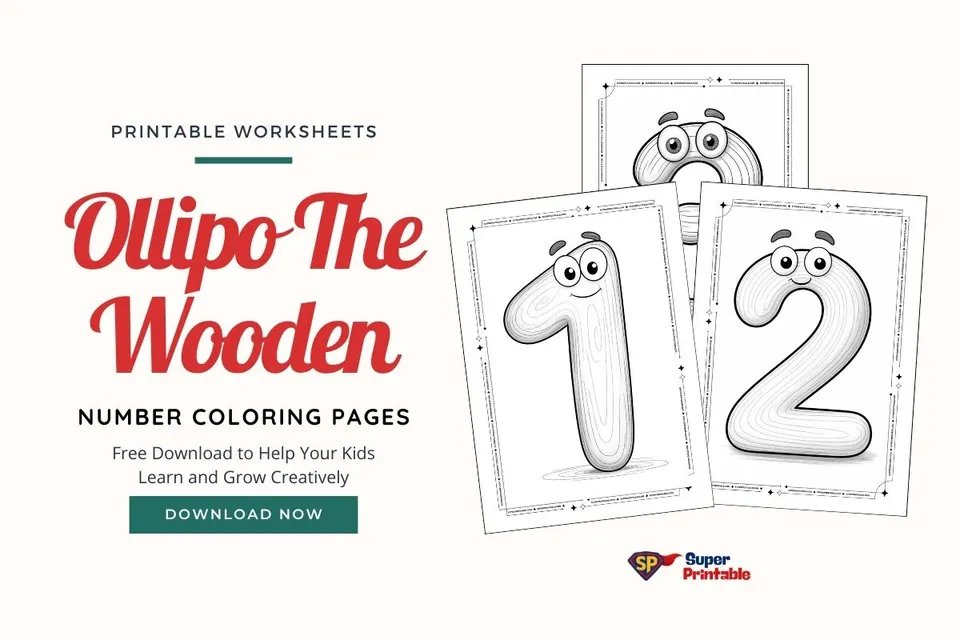 Ollipo The Wooden Number Coloring Pages