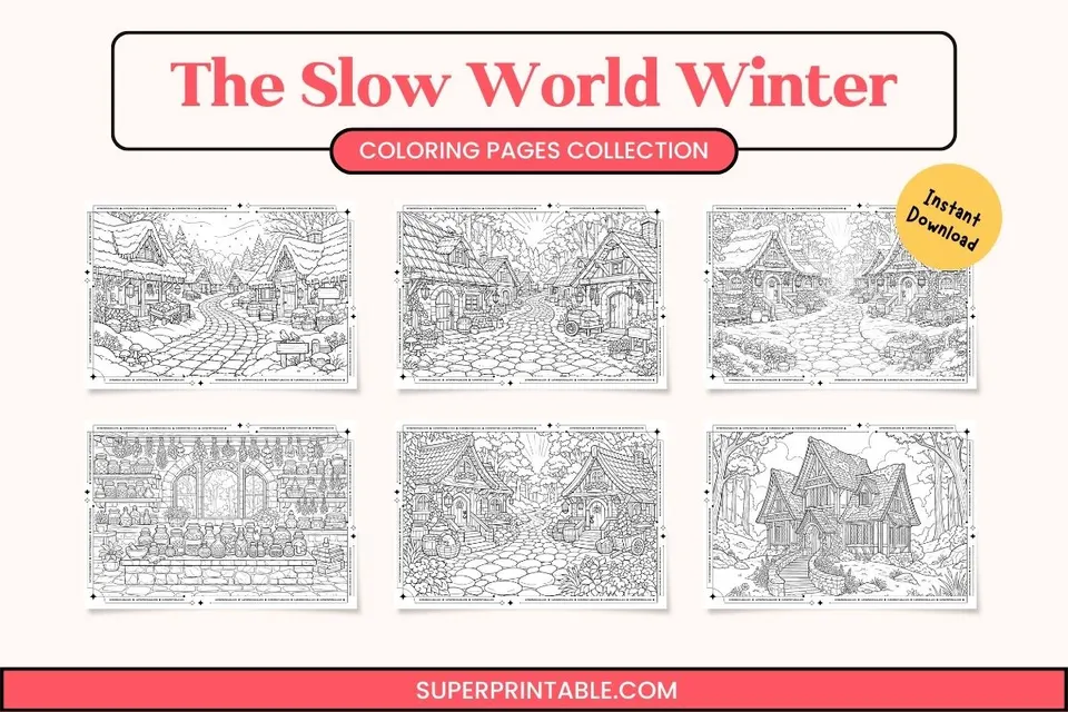 The Slow World Winter Coloring Pages Feature Image