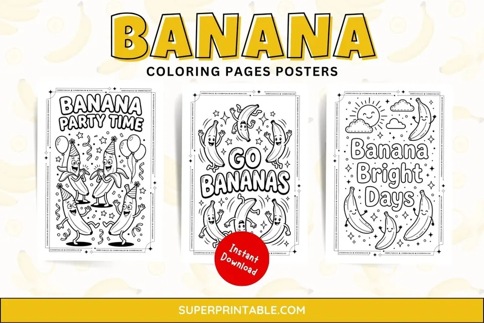 12+ Banana Coloring Pages Posters