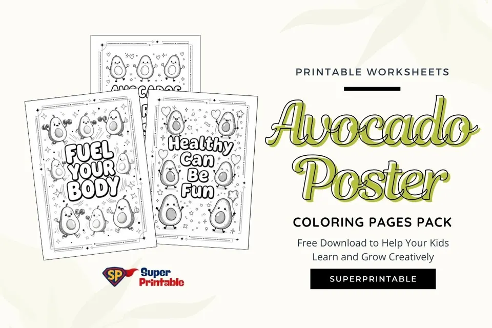 15+ Avocado Poster Coloring Pages Feature Image