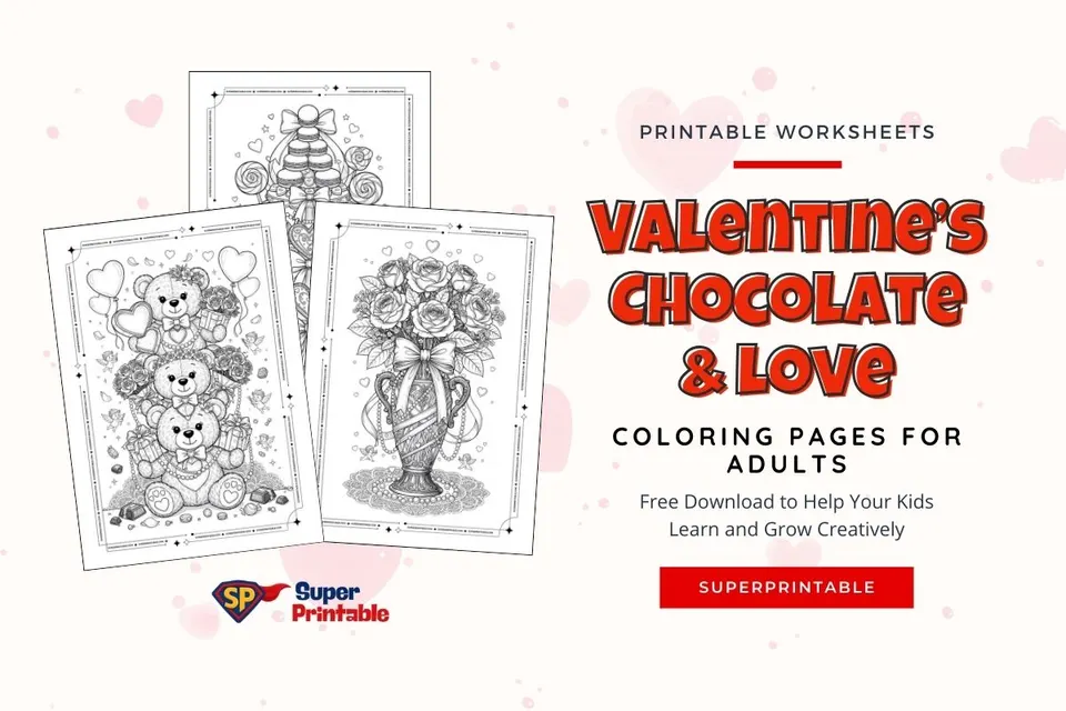 25+ Valentine’s Chocolate & Love Coloring Pages For Adults Feature Image