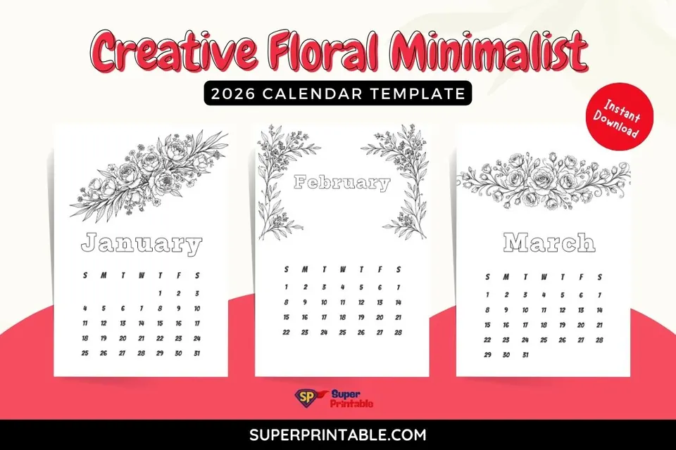 Creative Floral Minimalist 2026 Calendar Feature Image
