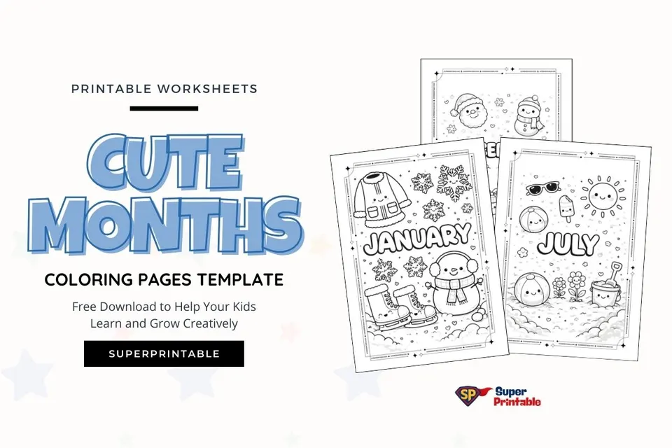 Cute Months Coloring Pages Feature Image