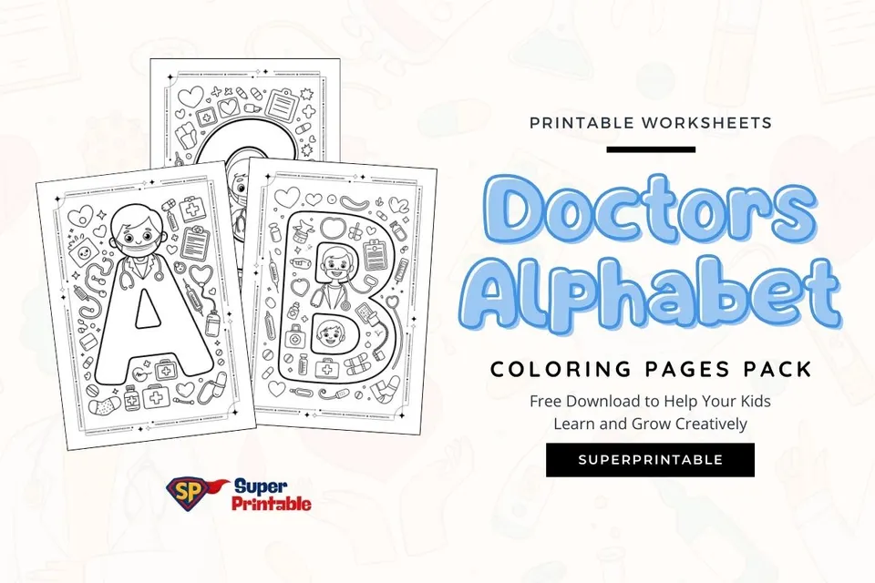 Doctors Alphabet Coloring Pages Feature Image