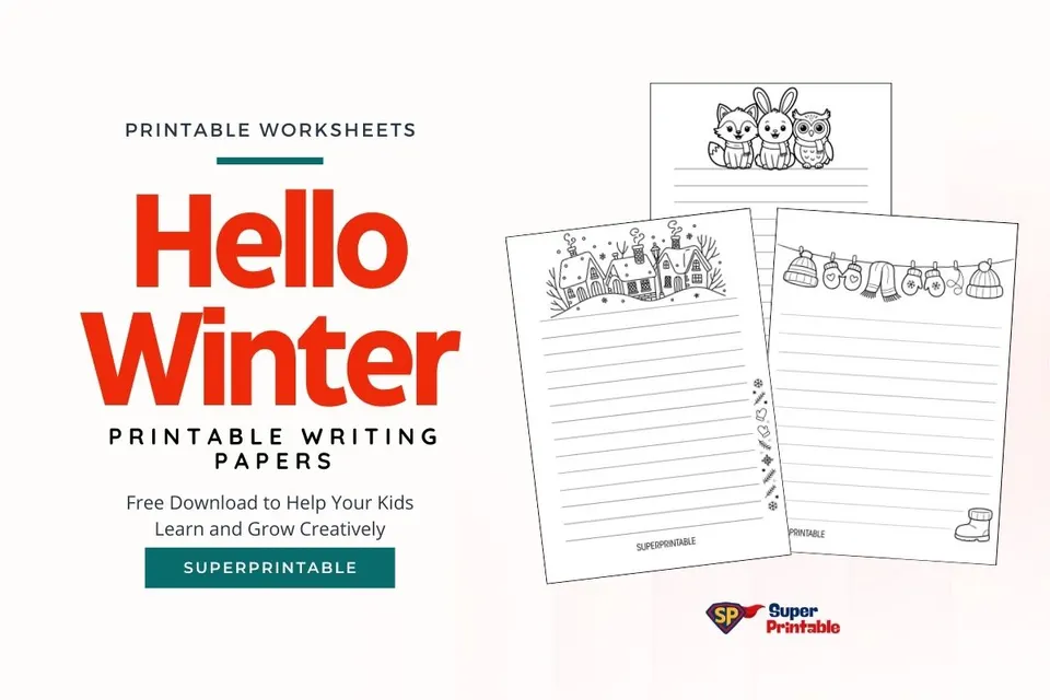 Hello Winter Printable Writing Papers Feature Image