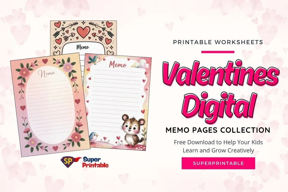Valentines Digital Memo Pages Feature Image