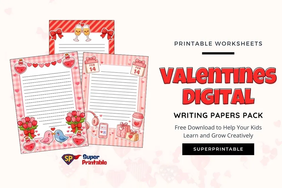 Valentines Digital Writing Papers Feature Image