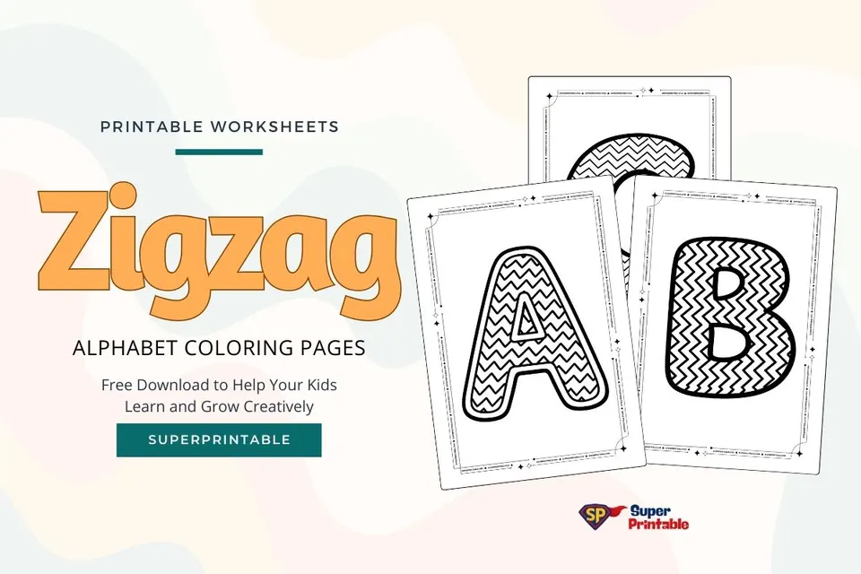 Zigzag Alphabet Coloring Pages Feature Image