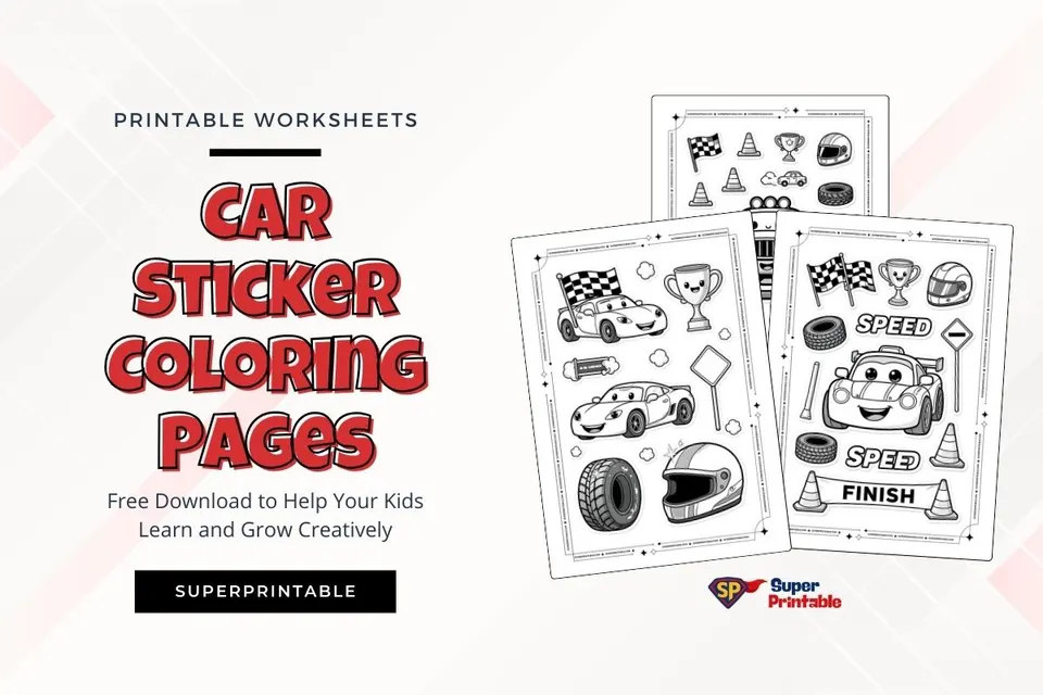 10+ Car Sticker Coloring Pages Feature Image