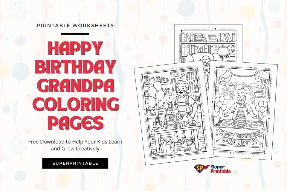 10+ Happy Birthday Grandpa Coloring Pages Feature Image