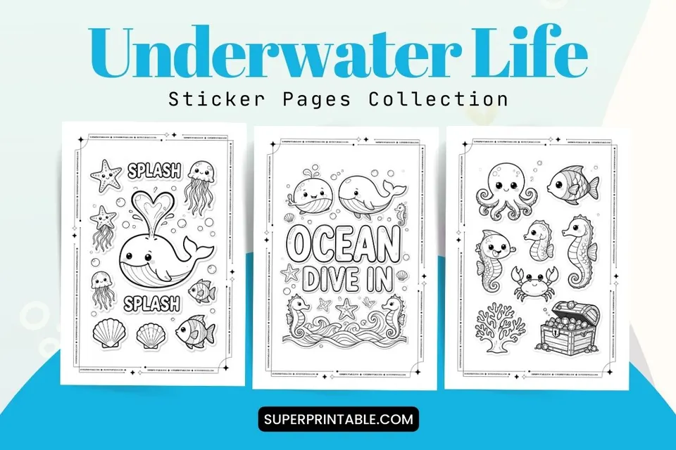 10+ Underwater Life Sticker Pages
