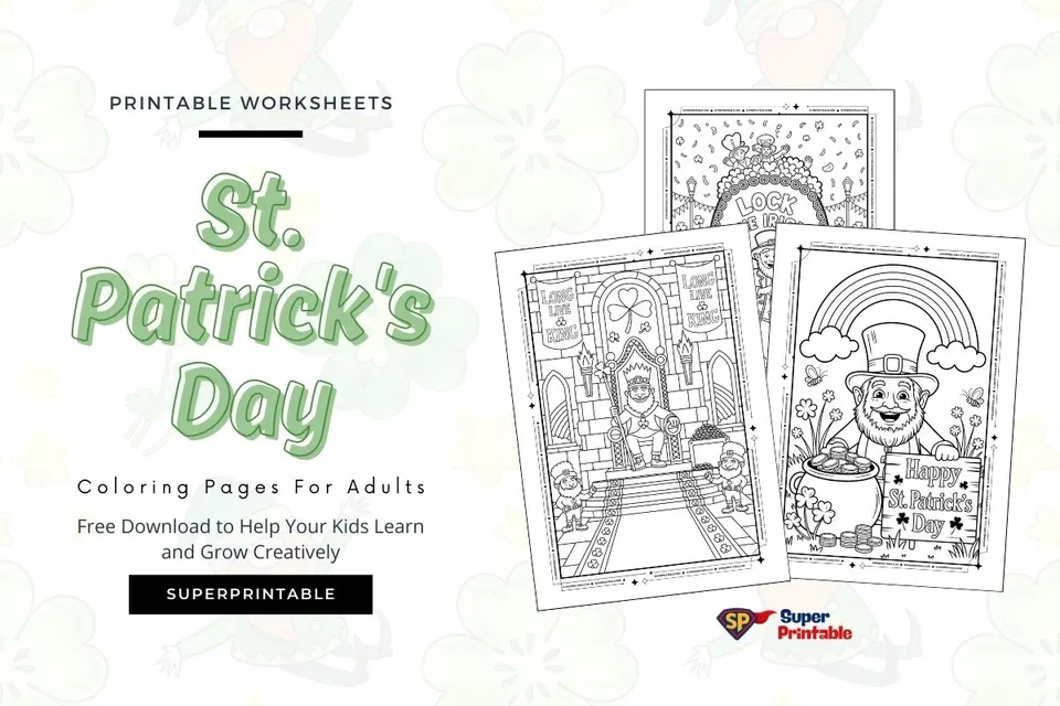 12+ St. Patrick's Day Coloring For Adults Feature Image