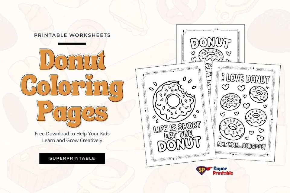 15 Donut Coloring Pages Feature Image