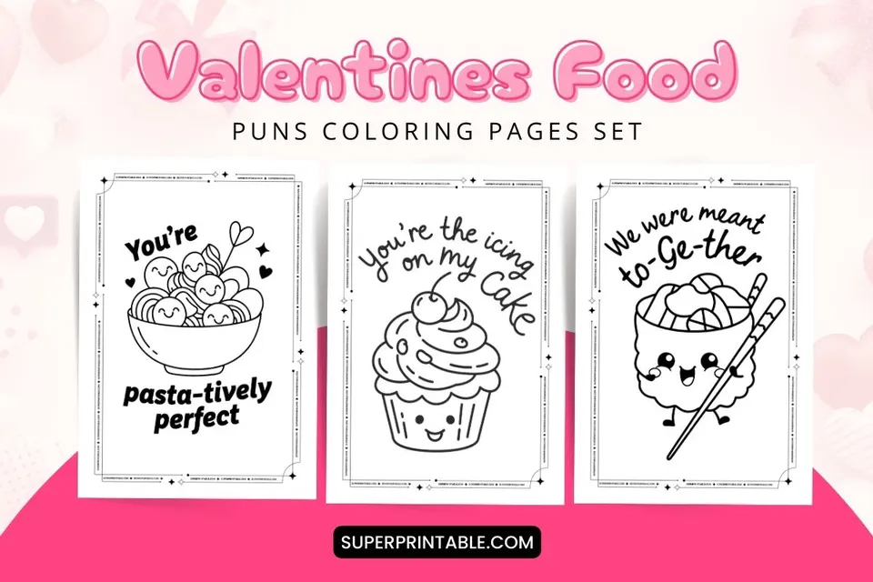 15+ Funny Valentines Puns Coloring Pages Feature Image