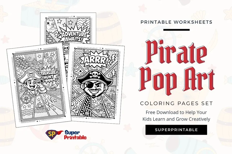 15+ Pirate Pop Art Coloring Pages Feature Image