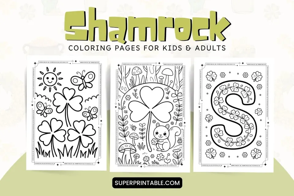 15+ Shamrock Coloring Pages Feature Image