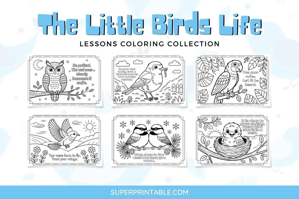 15+ The Little Birds Life Lessons Coloring Collection Feature Image