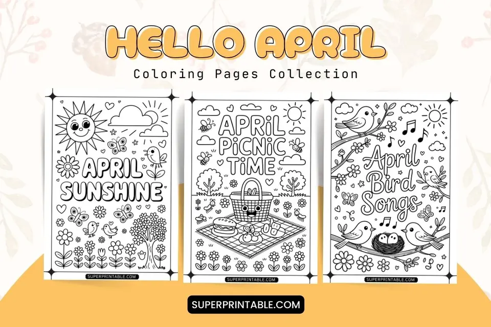 20 Hello April Coloring Pages Feature Image