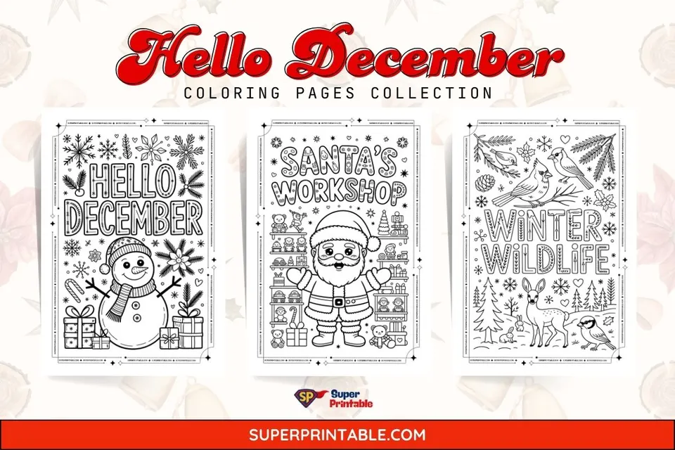 20 Hello December Coloring Pages Feature Image