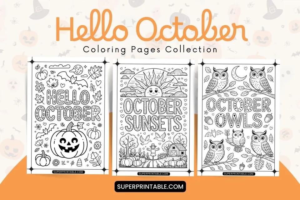 20 Hello October Coloring Pages Feature Image