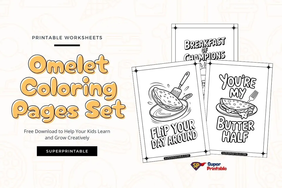 20 Omelet Coloring Pages Feature Image
