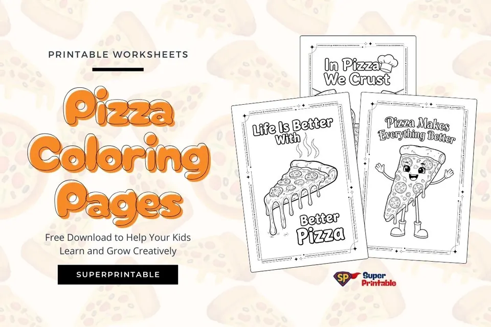 20 Pizza Coloring Pages Feature Image
