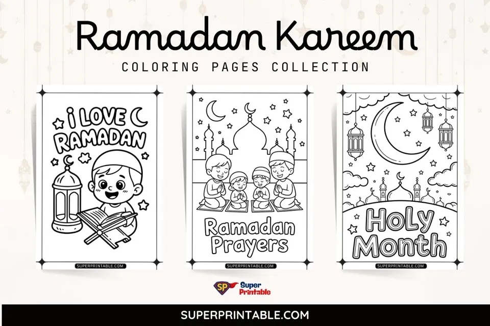 20 Ramadan Kareem Coloring Pages Feature Image