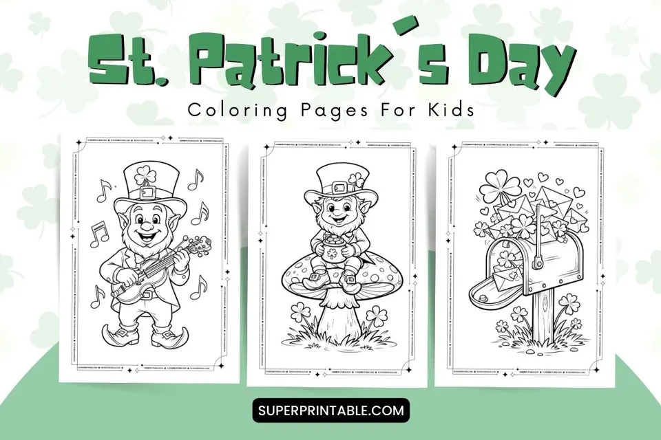 20+ St. Patrick's Day Coloring For Kids Feature Image
