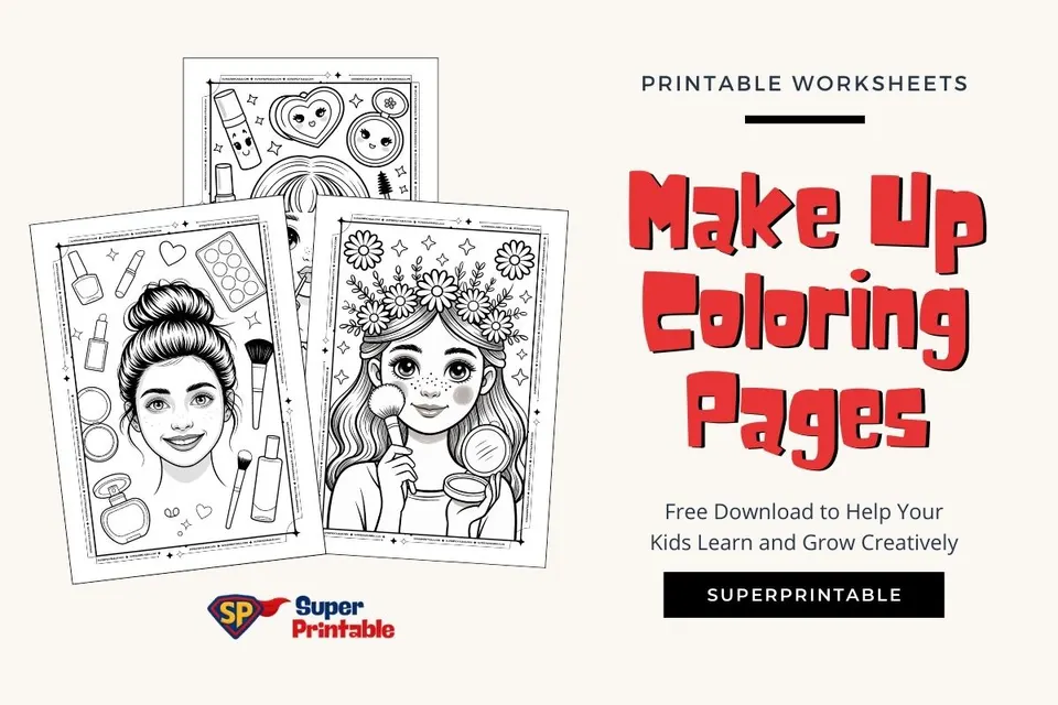 25+ Make Up Coloring Pages Feature Image
