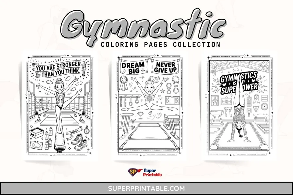 Gymnastic Coloring Pages Feature Image