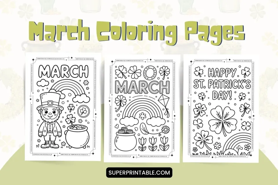 March Coloring Pages Feature Image