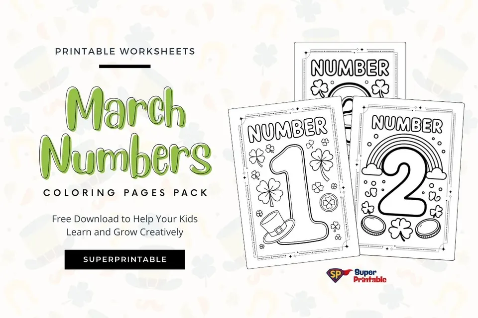 March Numbers Coloring Pages Feature Image
