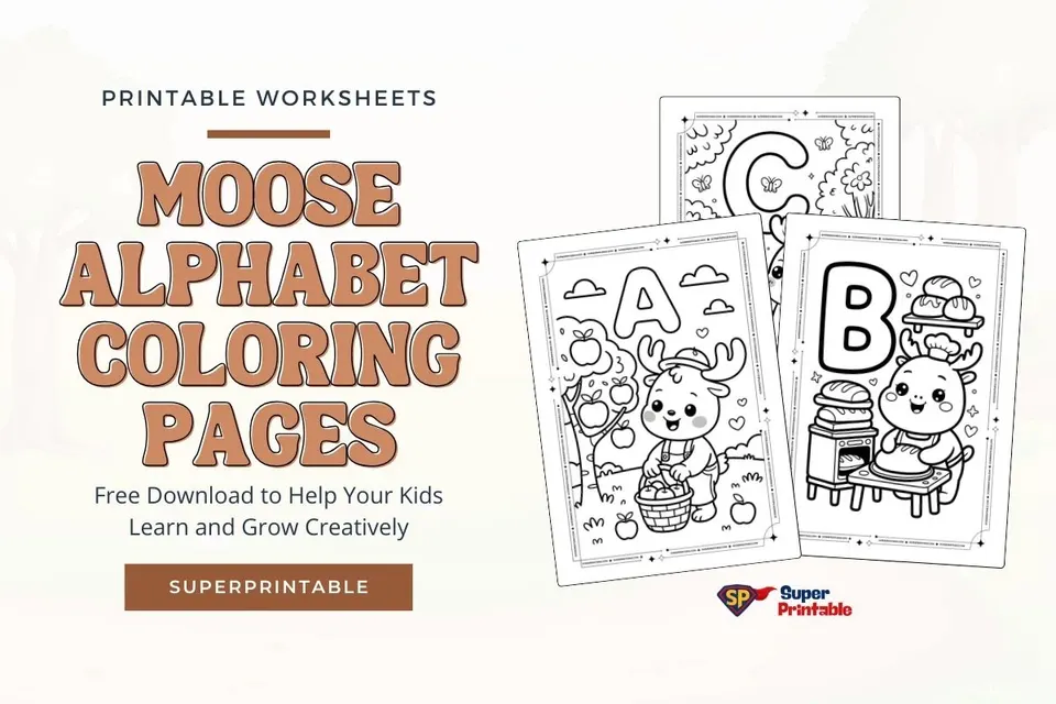 Moose Alphabet Coloring Pages