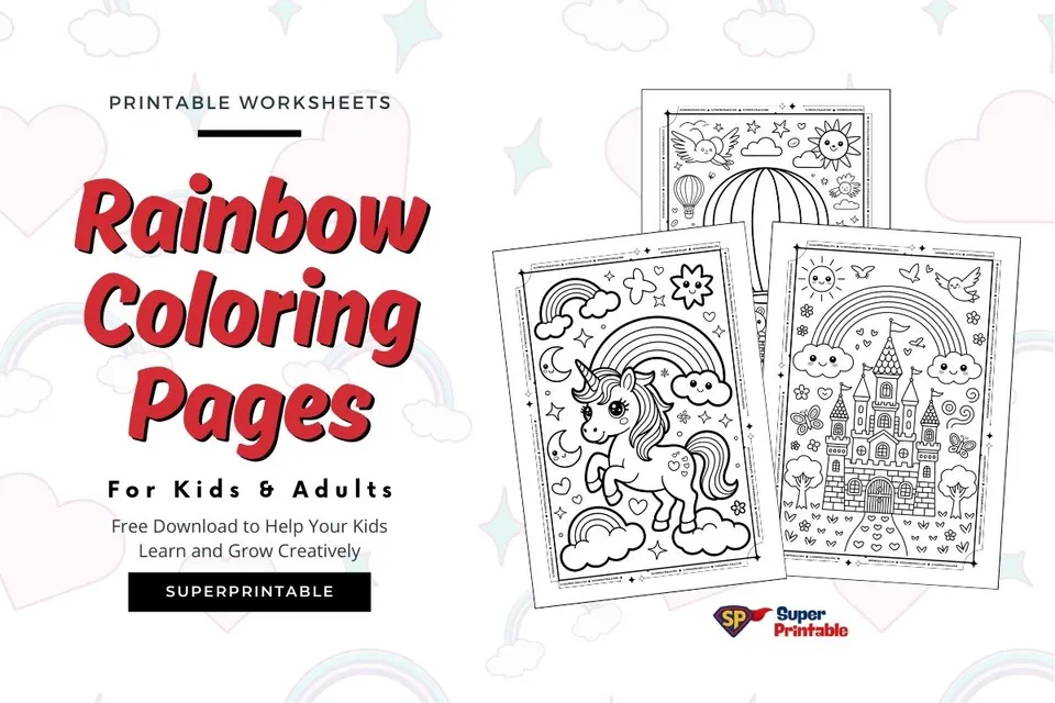 Rainbow Coloring Pages For Kids & Adults Feature Image