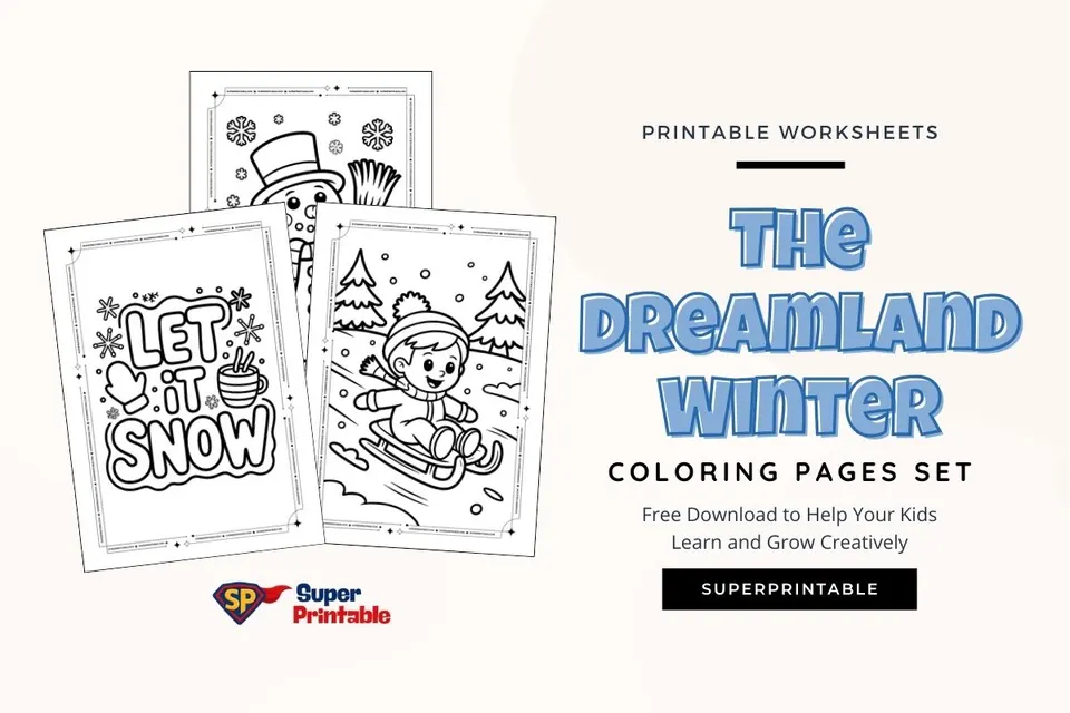 The Dreamland Winter Coloring Pages Feature Image
