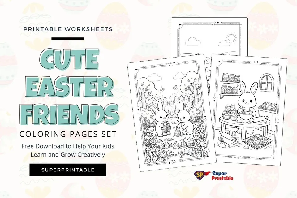10 Cute Easter Friends Coloring Pages Feature Image