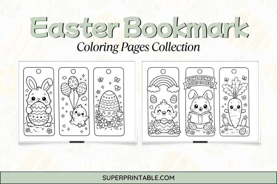 10+ Easter Bookmark Coloring Pages Feature Image