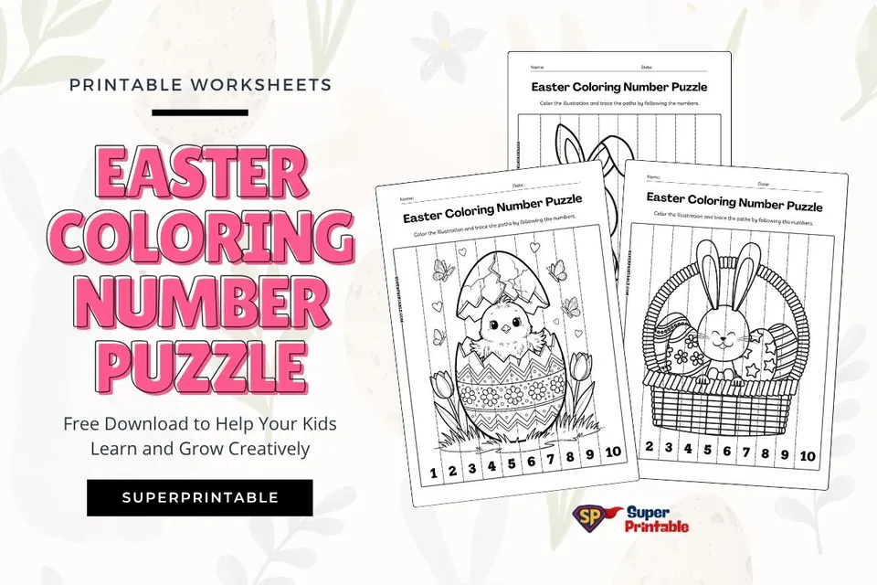 10 Easter Coloring Number Puzzle