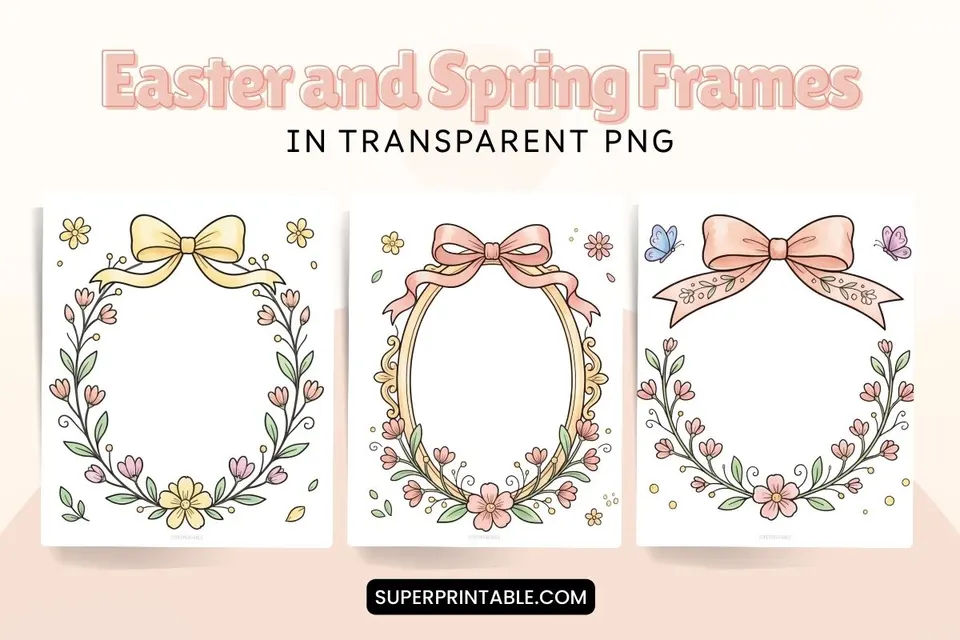 10+ Easter and Spring Frames in Transparent PNG Feature Image