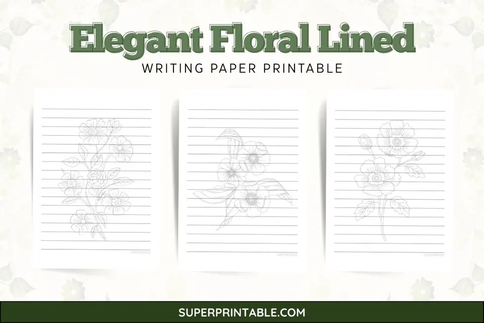 10+ Elegant Floral Lined Writing Paper Printable Feature Image