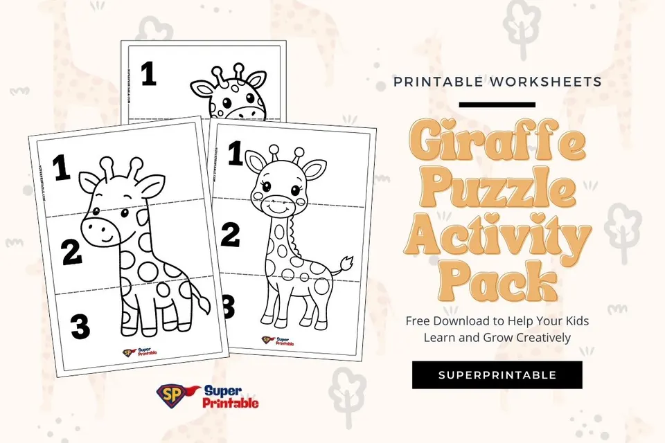 10 Giraffe Puzzle Activity Feature Image